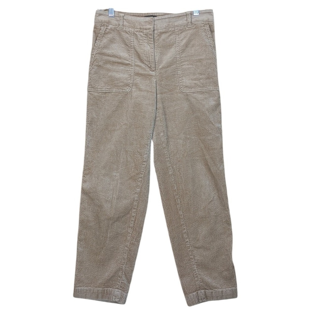 Talbots Corduroy Pants Womens 2 Tan Straight Leg Retro Fall Utility Baggy Casual